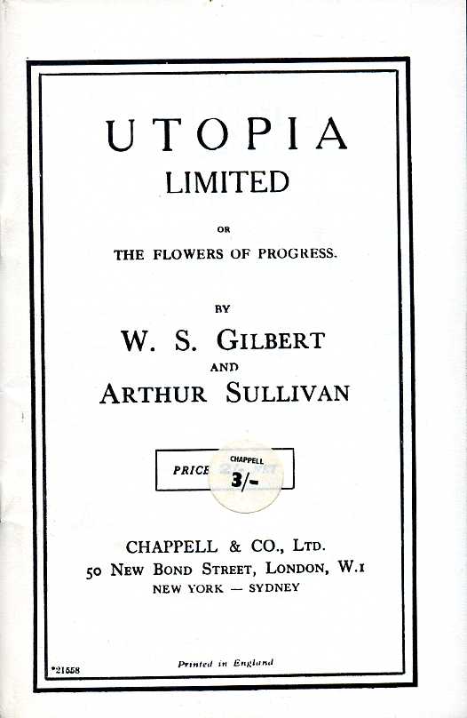Utopia Limited or the Flowers of Progress