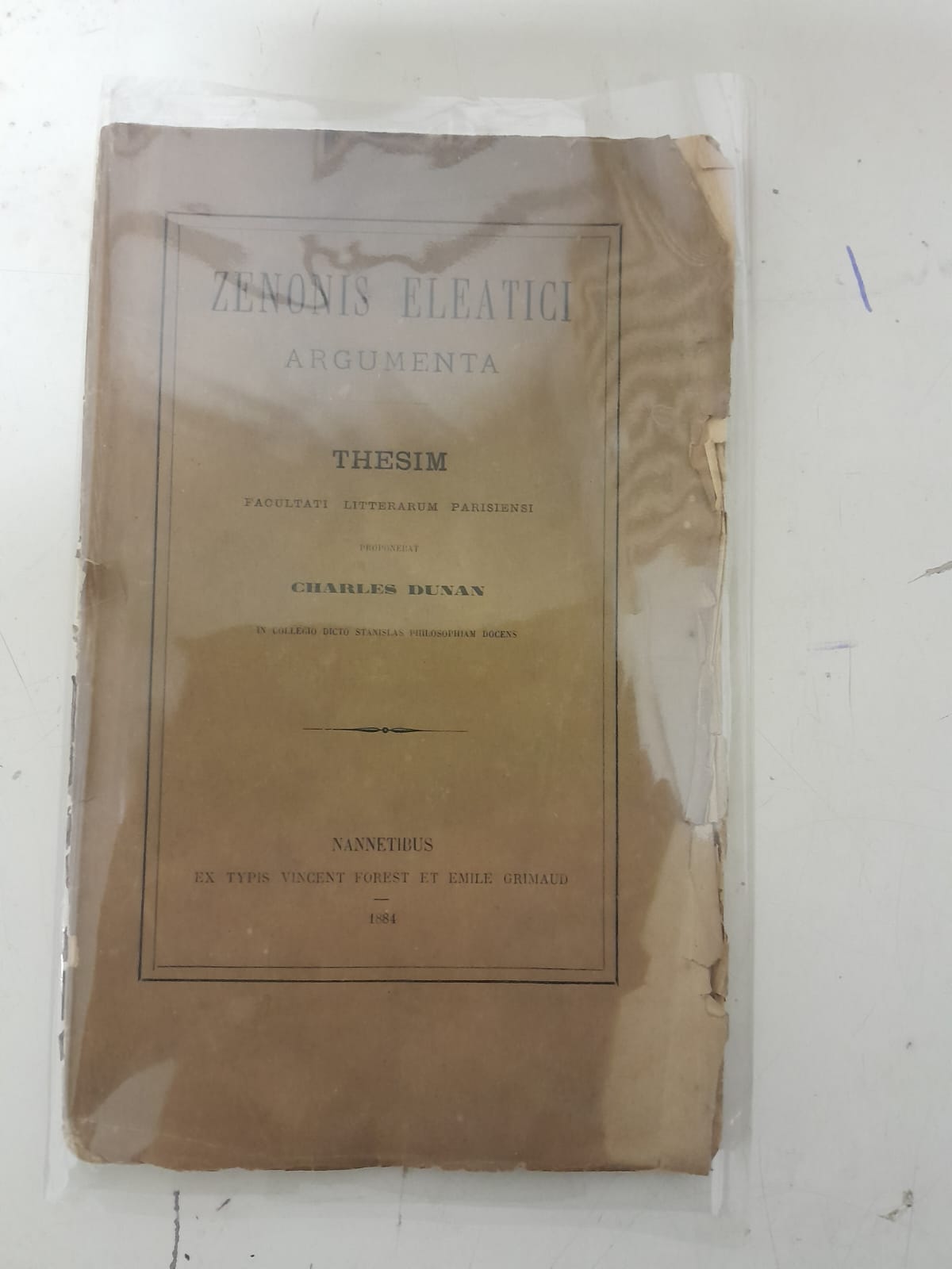 Argumenta Thesim Facultati litterarum parisiensi