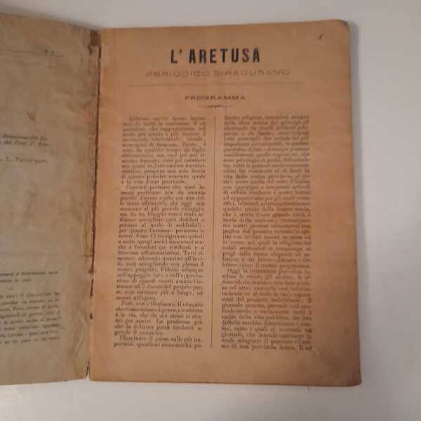 L'Aretusa periodico Siracusano diretto da Pietro Tosi