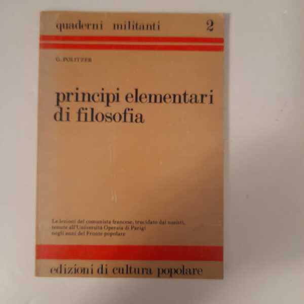 principi elementari di filosofia /lezioni all'università di Parigi