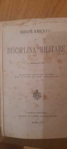 REGOLAMENTO DI DISCIPLINA MILITARE