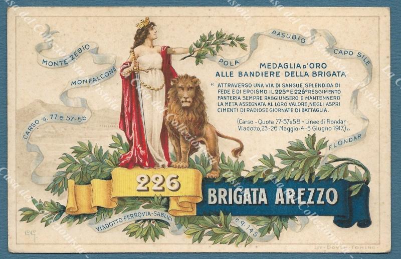 226 BRIGATA AREZZO. Cartolina d&#39;epoca circa 1920