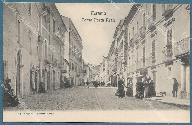 Abruzzo. TERAMO. Corso Porta Reale. Cartolina d&#39;epoca, circa 1910.