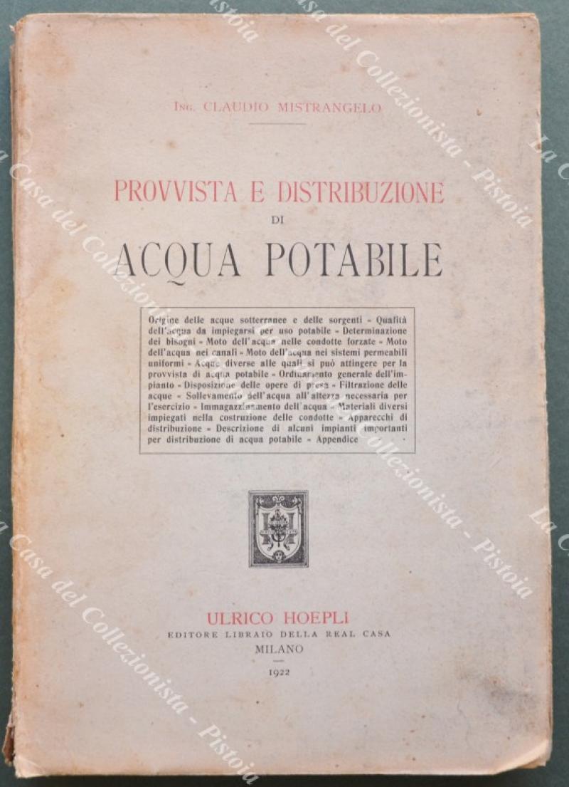 (Acqua potabile, sotterranea e di sorgente - Idraulica) MISTRANGELO CLAUDIO. …