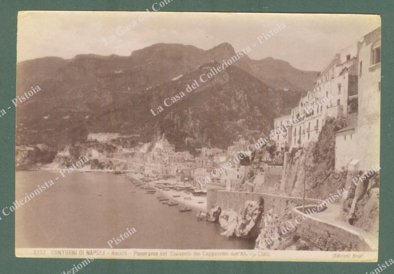 AMALFI. Circa 1880. Panorama col convento dei cappuccini dall&#39;albergo Luna.