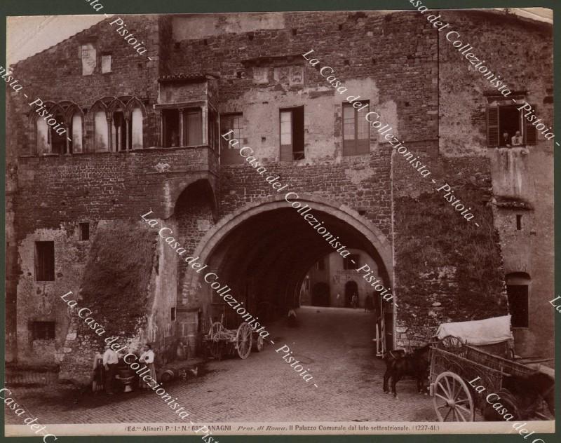 ANAGNI, Frosinone. Palazzo Comunale. Fotografia originale, fine 1800