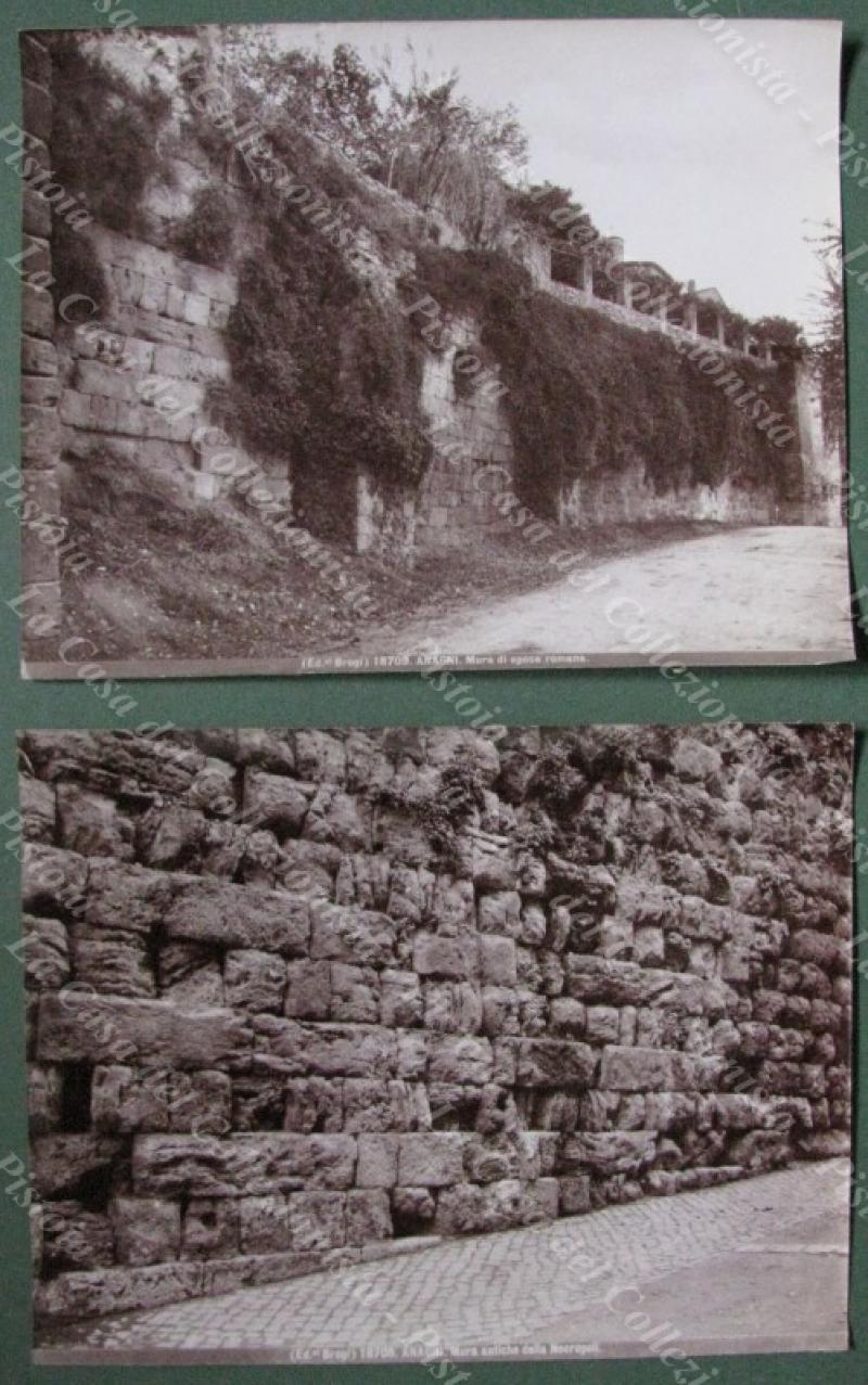 ANAGNI, Roma. Antiche mura. 2 diverse foto all&#39;albumina Brogi, circa …