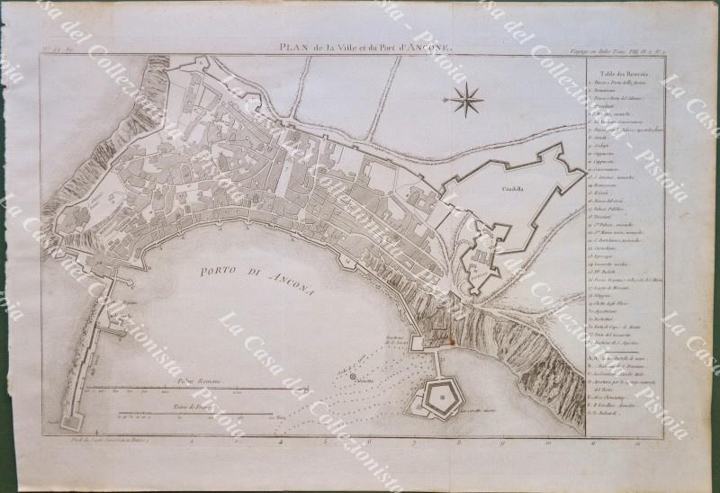 ANCONA. ‚ÄúPlan de la Ville et du Port d‚ÄôAncone‚Äù. Pianta …