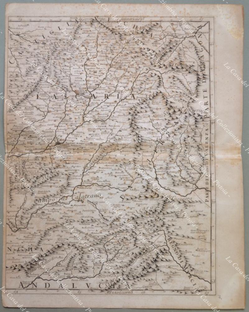 Anno 1696. Spagna Spain Castiglia. Grande carta geografica.