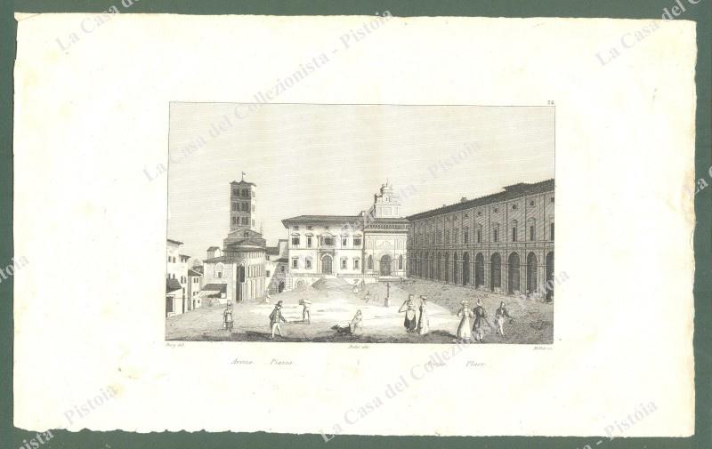 AREZZO. La piazza. Da Audot, 1834.