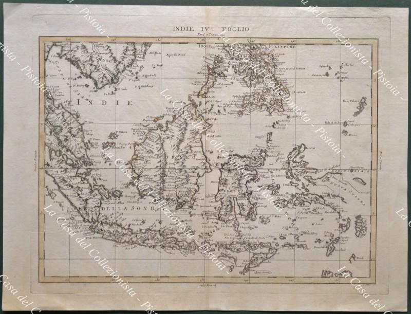 ASIA. ISOLE DELLA SONDA, FILIPPINE. Carta geografica originale. &quot;IV¬∞ FOGLIO …