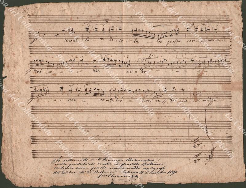BELLINI VINCENZO (Catania 1801 - Puteaux, Francia 1835). Insigne compositore …