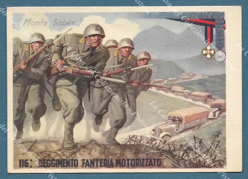 BOCCASILE. 116 Reggimento Fanteria Motorizzato. Cartolina d&#39;epoca ediz. Duval