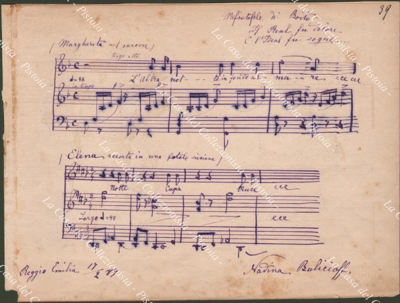 BULICIOF NADINA (Russia 1858 ‚Äì Milano 1921). Celebre soprano. --- …