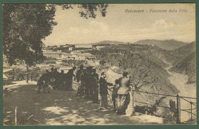 (Calabria) CATANZARO. Paborama dalla Villa. Gruppo di persone. Cartolina d&#39;epoca …