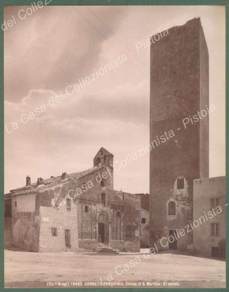 CORNETO TARQUINIA, Viterbo. Chiesa di S.Martino. Foto originale Brogi all&#39;albumina, …