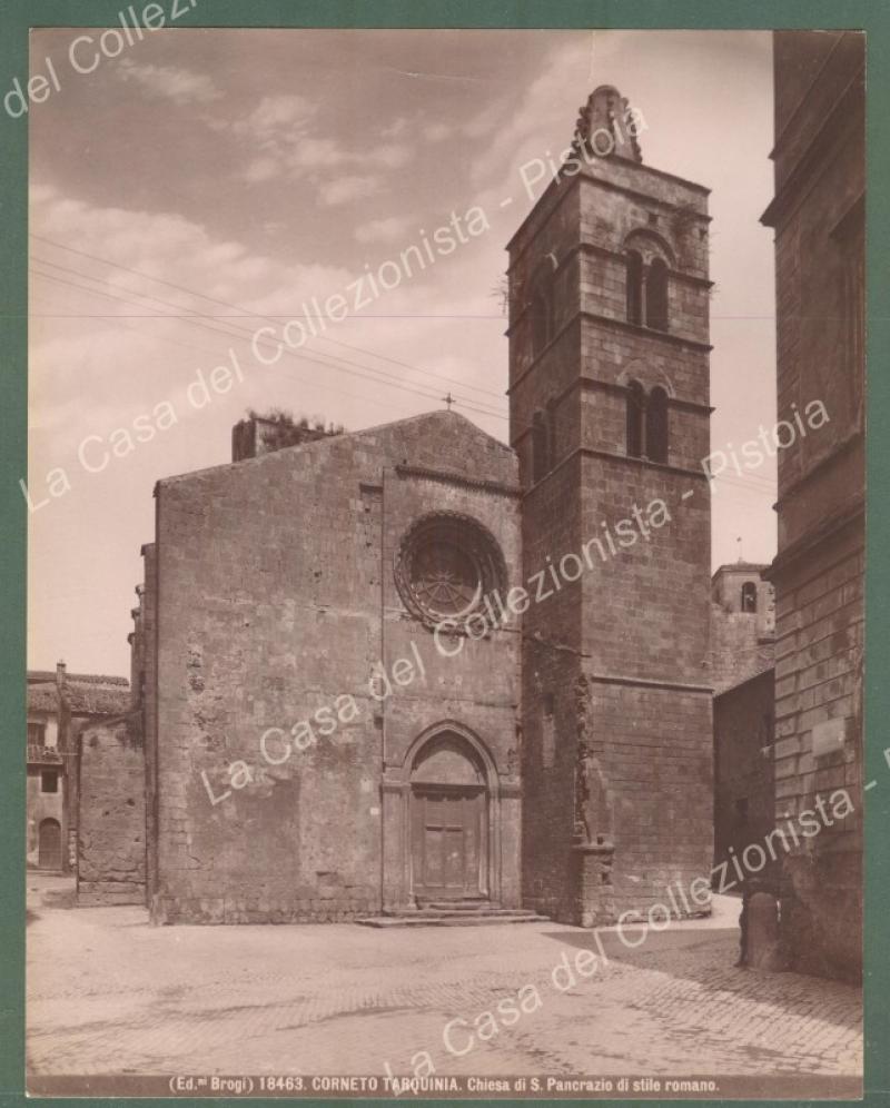 CORNETO TARQUINIA, Viterbo. Chiesa di S.Pancrazio. Foto originale Brogi all&#39;albumina, …