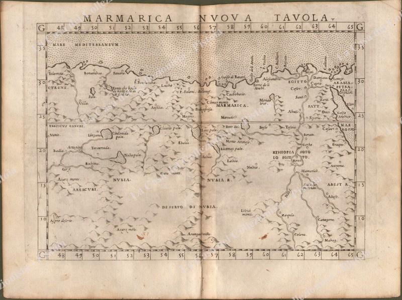 EGITTO. ‚ÄúMARMARICA NUOVA TAVOLA‚Äù. Carta dall‚Äôopera ‚ÄúGEOGRAPHIA CL. TOLEMAEI ALEXANDRINI‚Äù. …