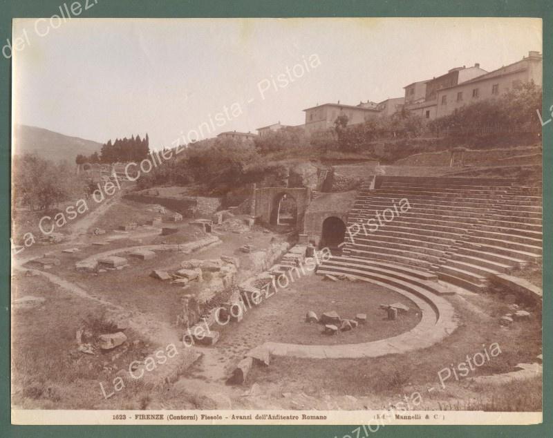 FIESOLE, Firenze. Anfiteatro romano. Foto originale all&#39;albumina, circa 1890
