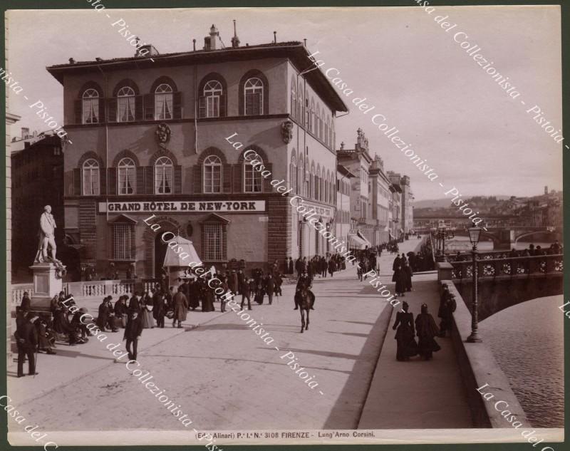 FIRENZE. Lung&#39;Arno Corsini. Fotografia originale, fine 1800.