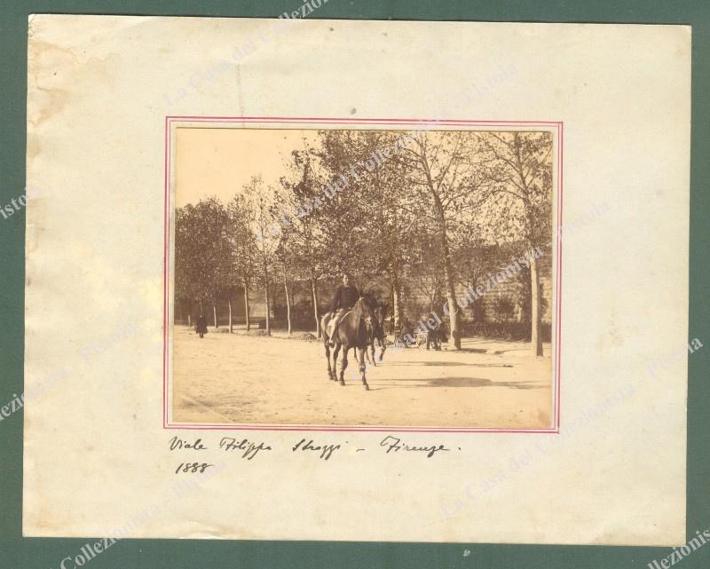 FIRENZE. &quot;Viale Filippo Strozzi. Firenze 1888&quot;. Foto d&#39;epoca all&#39;albumina