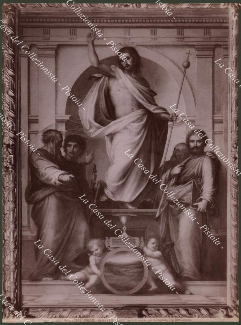 Fra Bartolommeo. CRISTO RISORTO. Grande fotografia fine &#39;800, cm 28x36