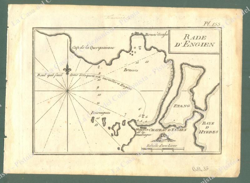 FRANCIA. &quot;RADE D&#39;ENGIEN&quot;. Acquaforte. Portolano Allezard, Livorno 1817