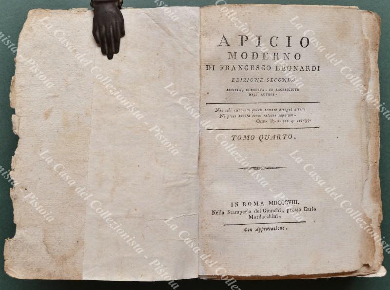 (Gastronomia) LEONARDI FRANCO. APICIO MODERNO. Edizione seconda rivista, corretta, ed …