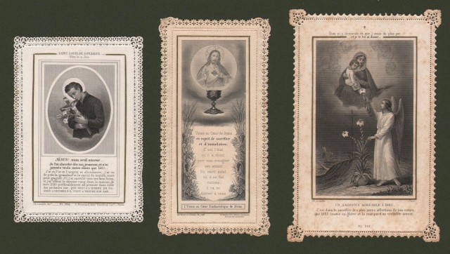 HOLY CARDS. Tre santini fine 1800 di produzione francese
