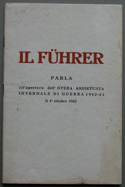 Il FUHRER parla all&#39;apertura dell&#39;Opera Assistenza Invernale di Guerra 1942-43 …