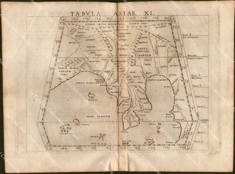 India, Golfo del Bengala. ‚ÄúGEOGRAPHIA CL. TOLEMAEI ALEXANDRINI&quot;. Valgrisi, 1562