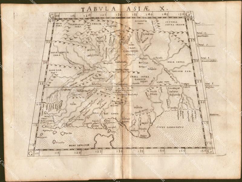 India Himalaya Indian Ocean ‚ÄúGEOGRAPHIA CL. TOLEMAEI ALEXANDRINI&quot;. Valgrisi,1562