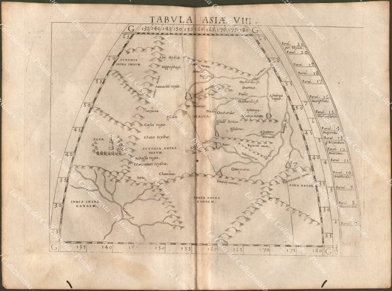 INDIA NEPAL, Asia. ‚ÄúGEOGRAPHIA CL. TOLEMAEI ALEXANDRINI&quot;. Valgrisi,1562