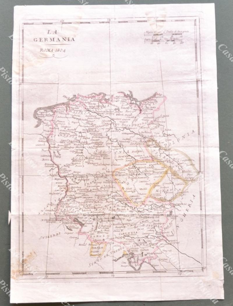 LA GERMANIA. Carta geografica edita a Roma nel 1804.