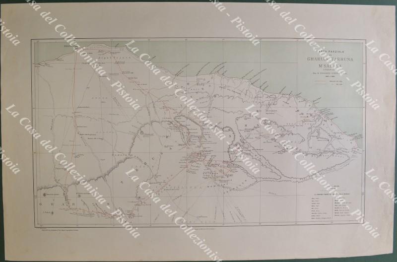 LIBIA. &quot;CARTA PARZIALE DEL GHARIAN, TARHUNA E M&#39;SALATA (Tripoli).&quot;. Londra, …