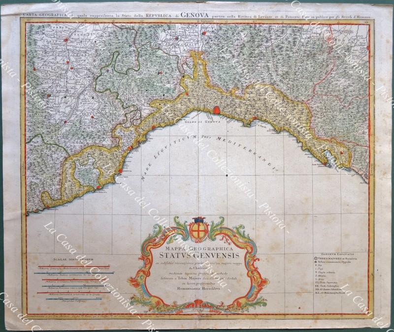 LIGURIA. MAPPA GEOGRAPHICA STATUS GENUENSIS‚Ä¶Delineata a Tobia Majero‚Ä¶ in lucem …