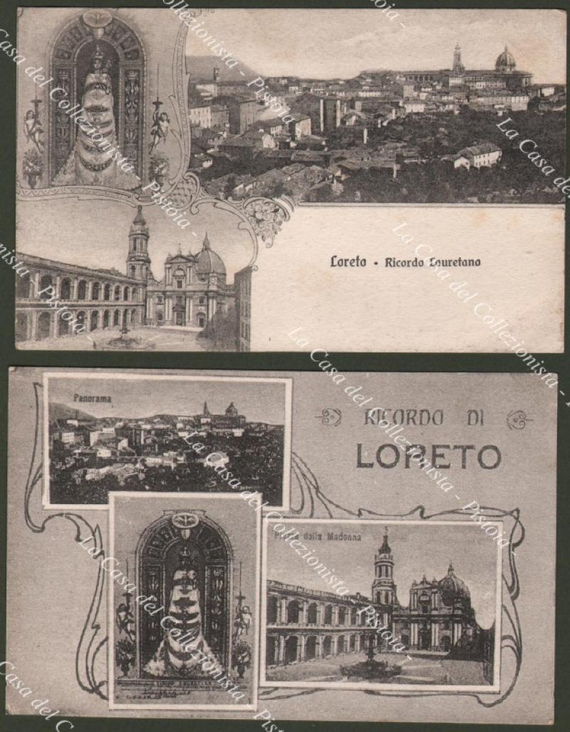 LORETO, Ancona. Ricordo di. Due cartoline (1 viaggiata nel 1924).