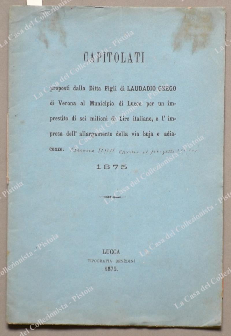 LUCCA. CAPITOLATI proposti dalla Ditta figli di LAUDADIO GREGO di …