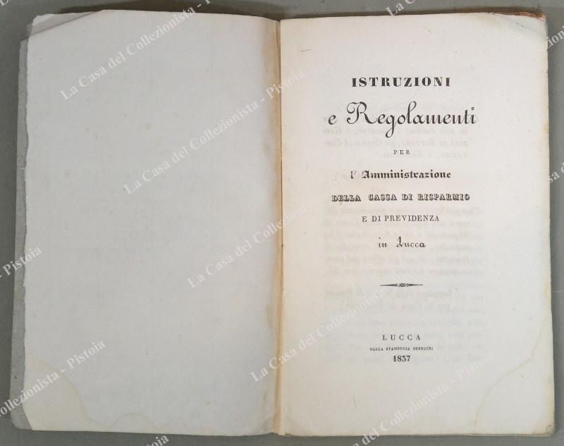 LUCCA. MANUALE PER LA CASSA DI RISPARMIO E DI PREVIDENZA …