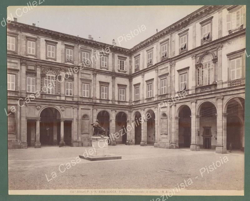 LUCCA. Palazzo Provinciale, il cortile. Foto originale Alinari all&#39;albumina, circa …