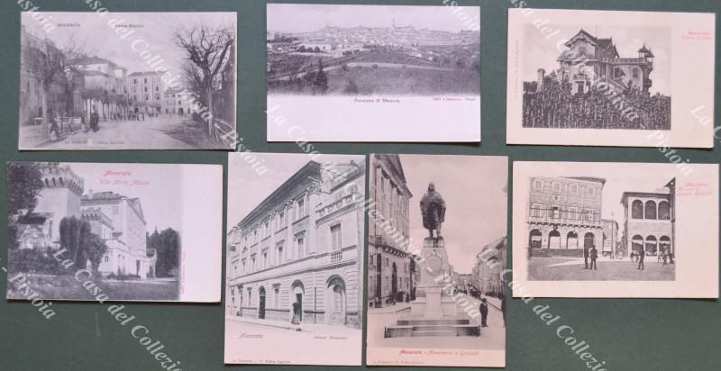 MACERATA. 7 cartoline d&#39;epoca,non viaggiate, inizio 1900. Ottima conservazione. (Rif.F3673)