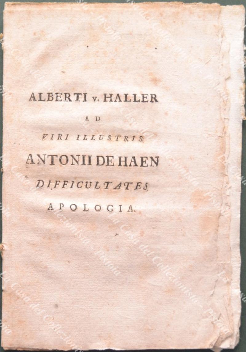 (Medicina ‚Äò700) ALBRECHT VON HALLER. . Antoine Chapuis, 1761. Raro