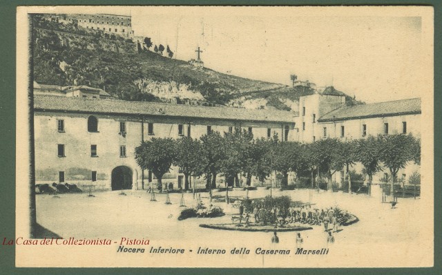NOCERA INFERIORE(Salerno). Interno della Caserma Marselli. Cartolina d&#39;epoca circa 1930