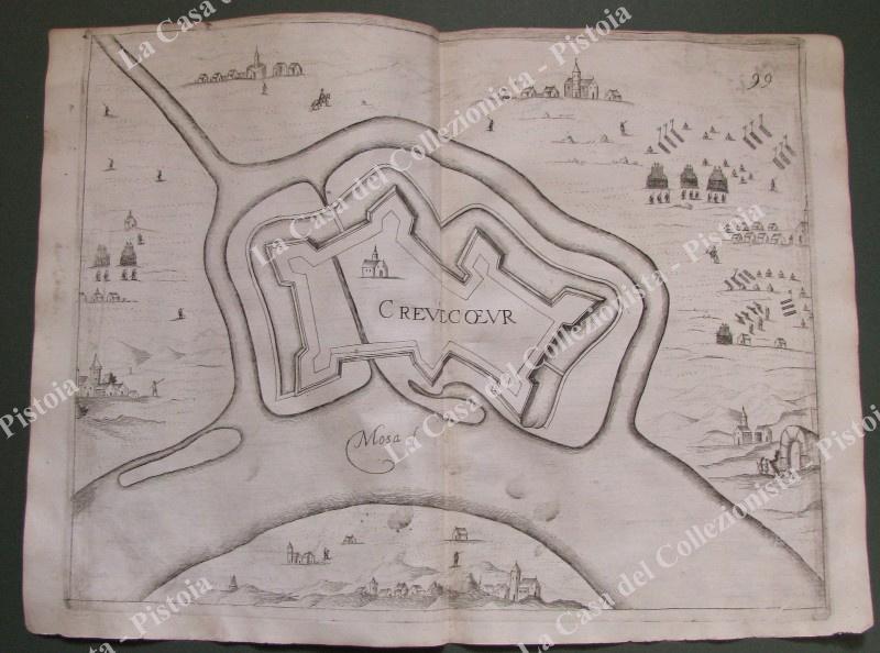 OLANDA. Pianta topografica della citt√† di &quot;CREVECOEVR e il fiume …