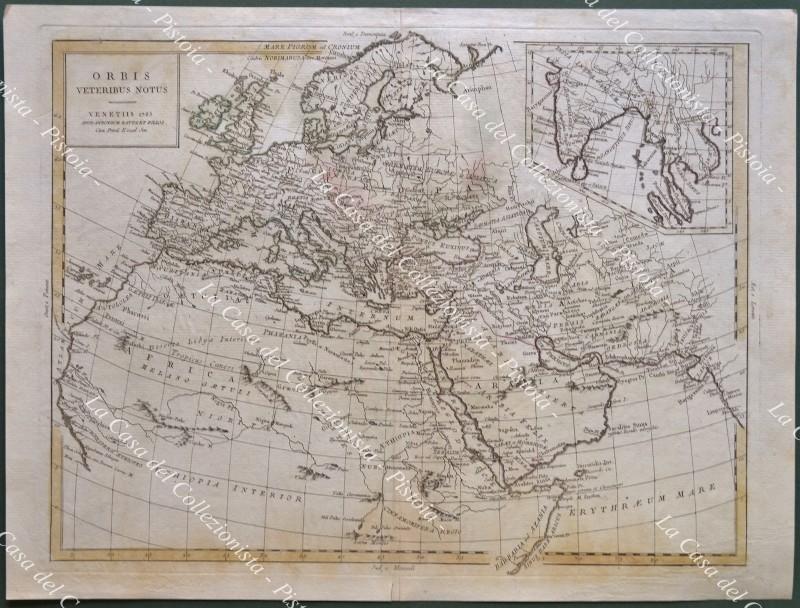 ORBIS VETERIBUS NOTUS. Carta geografica originale. Venezia Antonio Zatta 1783.