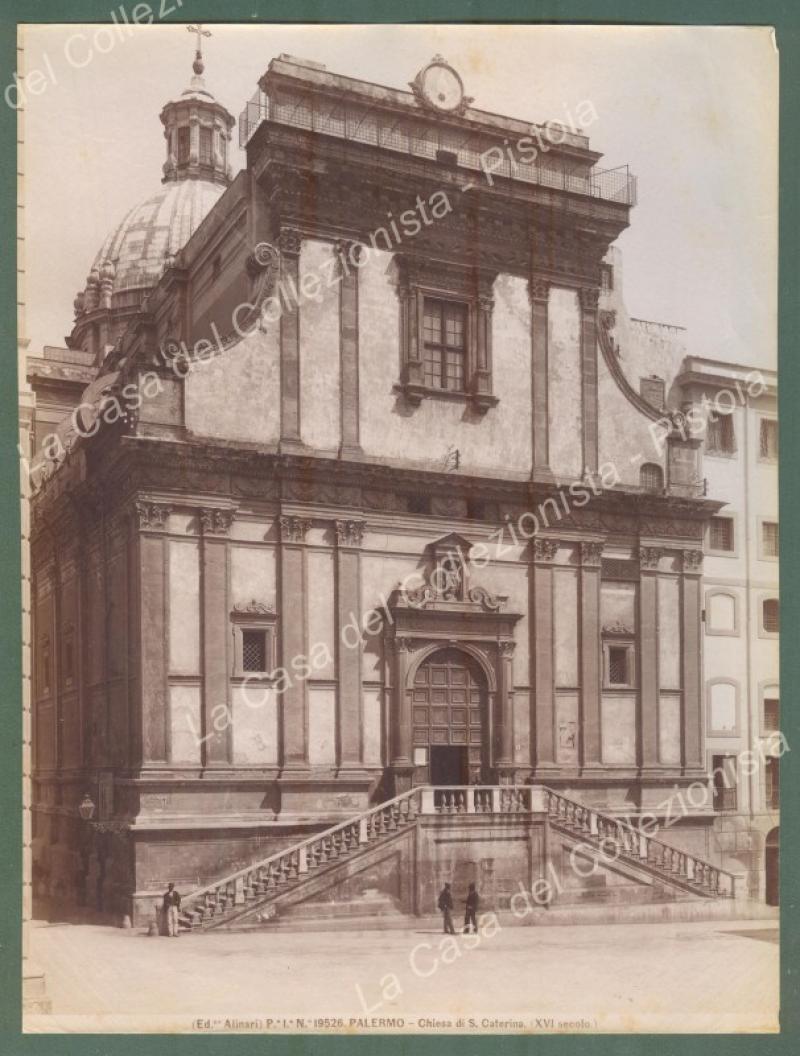 PALERMO. Chiesa di S.Caterina. Foto originale Alinari all&#39;albumina, circa 1890