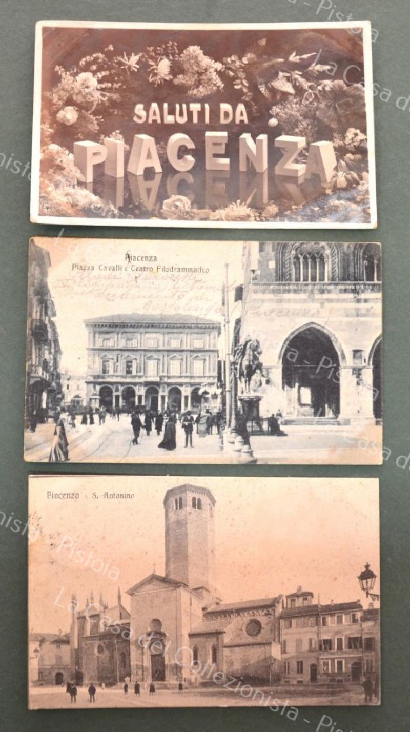 PIACENZA. 3 cartoline d&#39;epoca viaggiate