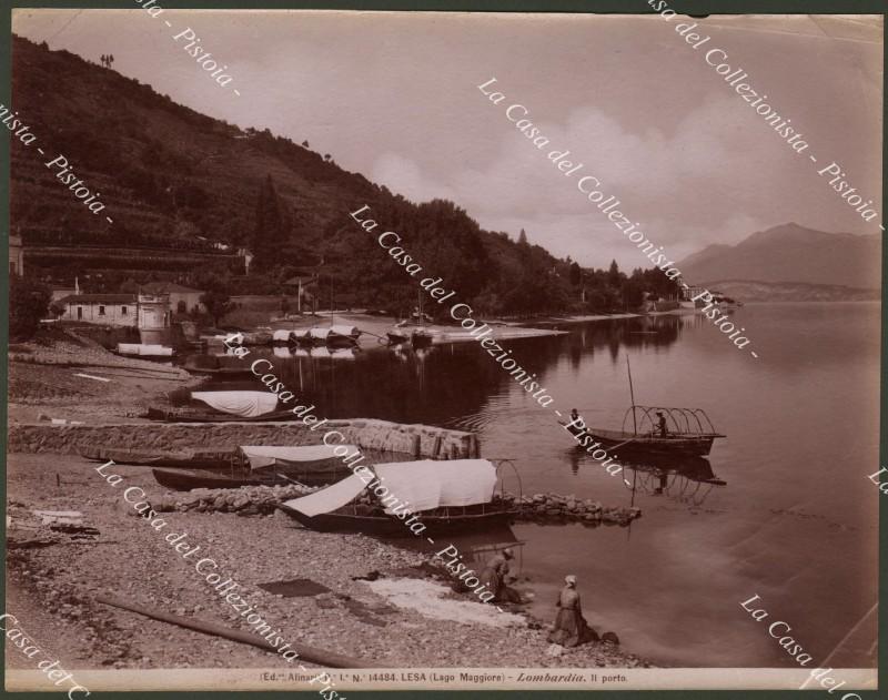 Piemonte, Lago Maggiore. LESA. Il Porto. Grande fotografia originale fine …