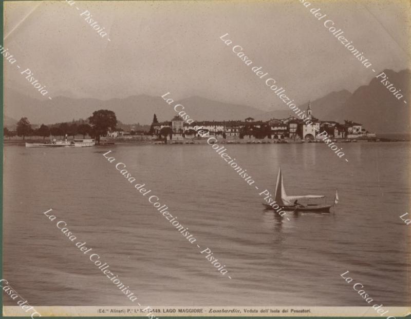 Piemonte, Verbania. Isola dei Pescatori, Lago Maggiore. Fotografia originale, fine …