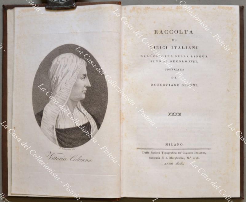 (Poesia italiana) RACCOLTA DI LIRICI ITALIANI DALL‚ÄôORIGINE DELLA LINGUA SINO …